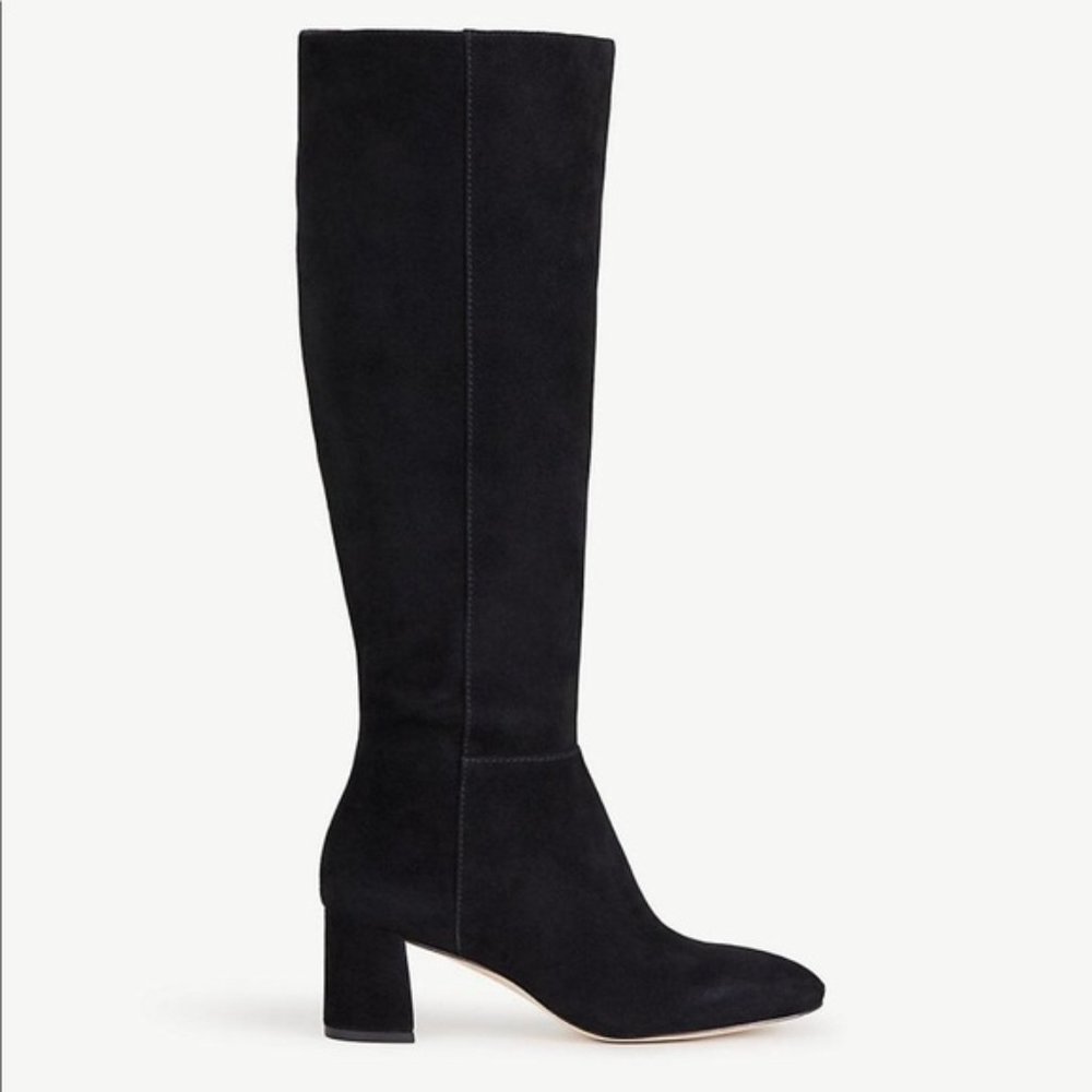 Ann Taylor Larkin Suede Heel Knee High Boot Size 7